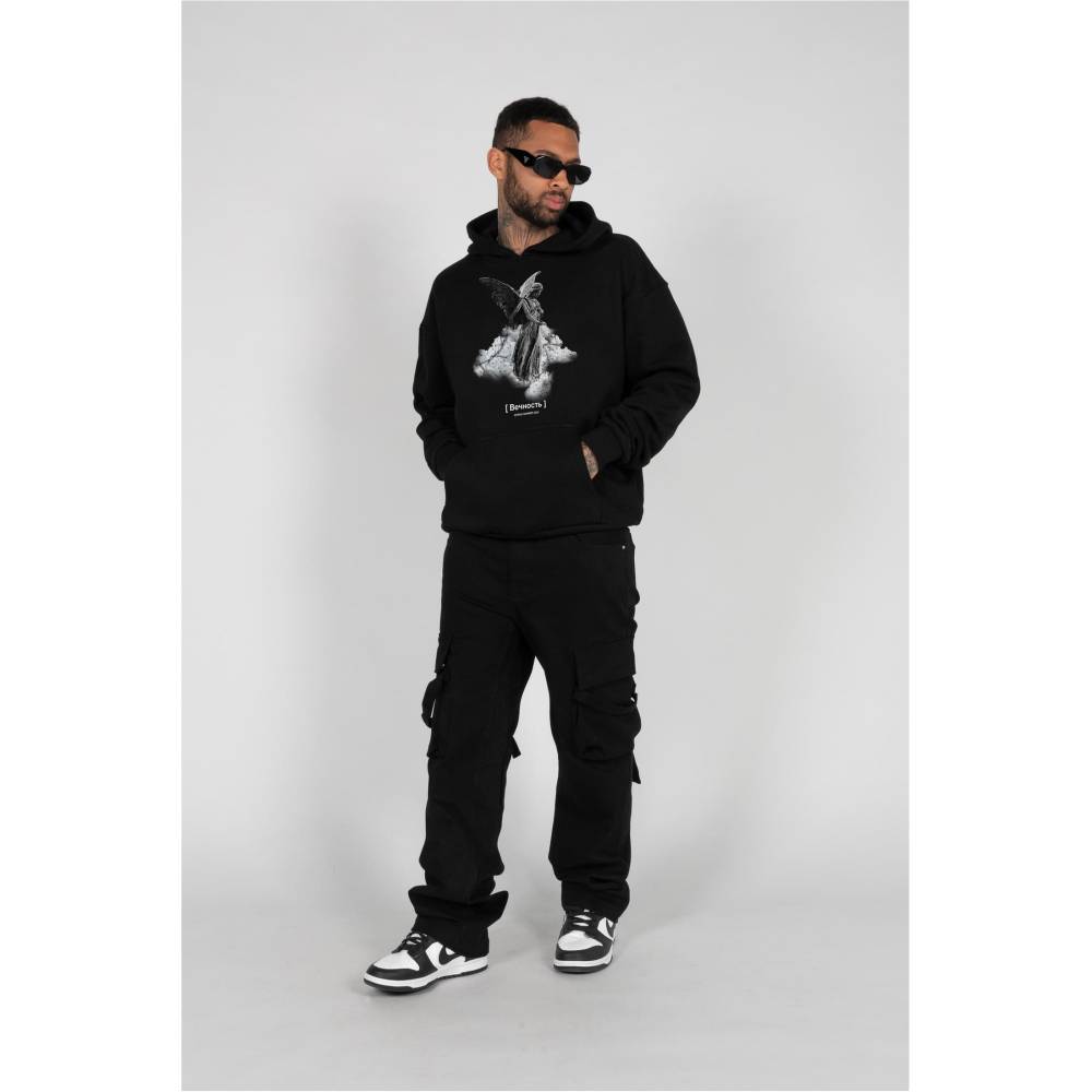 MJ GONZALES - ANGEL Heavy Oversized Essentials V.4 Hoodie/trui - Zwart